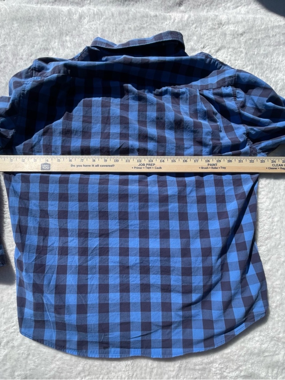 Men's long-Sleeve Blue & black Button-Up Shirt - Picture 5 of 11